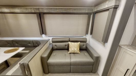 Sofa for extra seating or sleeping space.